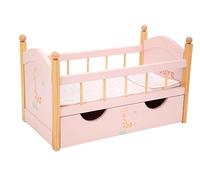 ARIAS-Cama de Madera con cajón de la colección Nature. Incluye una Almohada y Colcha a Juego. Medidas: 52,5x29,50x32 CM. Juguete Niños +3 años (ARI21584)