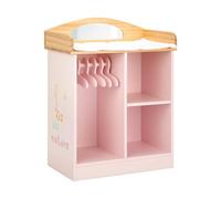 ARIAS-Cambiador de Madera de la colección Nature. Incluye Cinco Perchas y Colcha. Medidas: 37x20x48 CM. Juguete Niños +3 años (ARI21587)