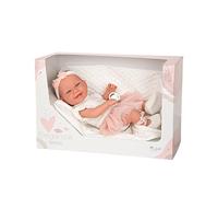 Arias - Muñeca Elegance Zoe Bailarina de Peso 2.6 kg, bebé recién Nacido de 42 cm con Cuerpo y extremidades de Vinyl, Ropa y Manta Color Rosa y Blanco, tutú y Zapatillas, Manta y Chupete, (ARI60691)