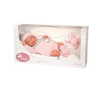 ARIAS - Muñeca Reborn Anais de 45 cm con Manta y Peluche, Bebé Realista con Ropita Rosa, Chupete y Chupetero, Extremidades de Vinyl y Cuerpo Blando, Juguete para Niños y Niñas +3 años (ARI98152)