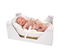 ARIAS - Muñeca Reborn Avana de 45 cm con Canastilla Mimbre, Bebé Realista con Ropita Rosa, Chupete y Chupetero, Extremidades de Vinyl y Cuerpo Blando, Juguete para Niños y Niñas +3 años (ARI98122)