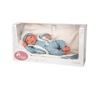 ARIAS - Muñeca Reborn Bruno de 45 cm con Manta, Bebé Realista con Ropita Azul, Chupete y Chupetero, Extremidades de Vinyl y Cuerpo Blando, Juguete para Niños y Niñas +3 años (ARI98150)