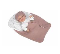 ARIAS-Muñeco Elegance 33 cm BABYTO con Cuerpo de Vinyl. Vestido en Tonos Rosa y Blanco, y con Nana a Juego. Incluye Chupete y Nana. Juguete Niños Todas Las Edades (ARI60872)