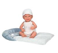 ARIAS-Muñeco Elegance 42 cm ZOE con Cuerpo y extremidades de Vinyl. Vestido con un Conjunto Azul y Blanco, Gorra y cojín a Juego. Incluye Chupete y cojín. Juguete Niños Todas Las Edades (ARI65390)