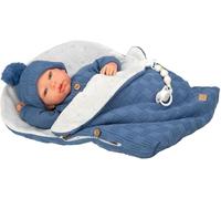 ARIAS-Reborn 40 cm Alberto.Bebé Realista con Ropa Azul.Incluye Saco de Dormir,Chupete,chupetero,pañal,Libro de Familia,Certificado de autenticidad.Peso de un Bebé Real.Juguete Niños +3 años(ARI98181)