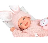 ARIAS-Reborn 45 cm Lucia. Bebé Realista con Ropa Rosa. Incluye cojín, Peluche, Chupete, chupetero, pañal, Libro de Familia y Certificado de autenticidad. Juguete Niños +3 años (ARI98196)