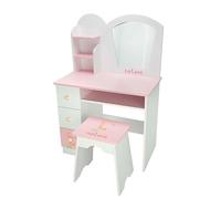 ARIAS-Tocador de Madera de la colección Nature. Medidas tocador: 65x36x95 CM. Medida Taburete: 29x24x34,50 CM. Juguete Niños +3 años (ARI21588)