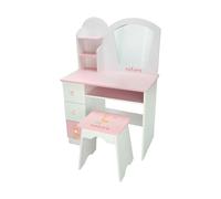 ARIAS-Tocador de Madera de la colección Nature. Medidas tocador: 65x36x95 CM. Medida Taburete: 29x24x34,50 CM. Juguete Niños +3 años (ARI21588)