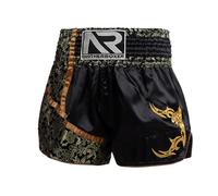 ARIASS Pantalones cortos de Muay Thai, MMA, Boxeo y Kickboxing para Hombres y Mujeres, Talla 3XL, Negro, Solido, Tiro Alto, Unisex-Adultos