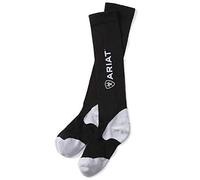 ARIAT Ariattek - Calcetines de equitación unisex para adultos, de secado rápido, acolchados, largos, rendimiento, Negro, Medium