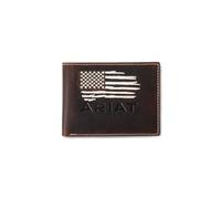 ARIAT Bifold American Flag - Cartera de accesorios, Monedero, Marrón desteñido, Talla única