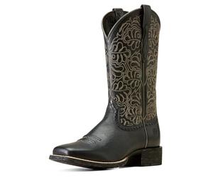 ARIAT Bota vaquera Round Up Remuda para mujer, Black Deertan, 39 EU
