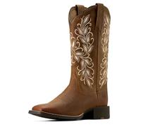 ARIAT Botas occidentales redondas Holly con punta cuadrada ancha para mujer, Perla, 8 X-Narrow