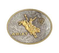 ARIAT Bullrider de cuerda ovalada, hebilla de acero inoxidable, plateado, talla única