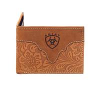 ARIAT CARTERA BIFOLD FLORAL EN relieve marrón, Tarjetero Monedero, Marrón