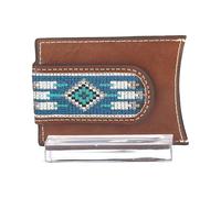 ARIAT Cartera con incrustaciones Southwest con clip para dinero, color marrón