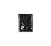 ARIAT Cartera de cuero con clip para dinero en relieve floral para hombre