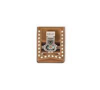 ARIAT Cartera de encaje Southwest Diamond con clip para dinero, color marrón