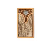 ARIAT Cartera de piel de becerro con tejido de canasta, natural, natural, talla única, natural, Talla única