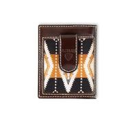 ARIAT Cartera de tela Southwest con clip para dinero, color marrón, Marrón, talla única