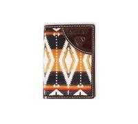 ARIAT Cartera de tela triple Southwest, color marrón, Marrón, Western