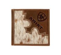 ARIAT Cartera grande plegable para pelo de becerro, color marrón, Marrón, Western