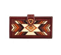 ARIAT Cartera para mujer Southwest, Tarjetero Monedero, Color múltiple, 8 1/4 x 4, Compacto