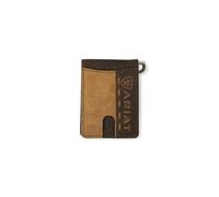 ARIAT Cartera plegable con clip para dinero, diseño de cocodrilo, color marrón, Marrón, Classic