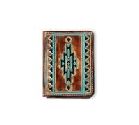 ARIAT Cartera plegable con contorno turquesa Southwest, color marrón, Marrón, Talla única, Western
