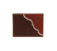 ARIAT Cartera plegable con logotipo de escudo en relieve para hombre A3547908, marr n (Two Tone Brown), Cartera plegable