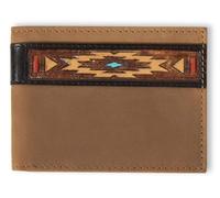 ARIAT Cartera plegable Southwest Red/Turquoise Accent Wallet, color negro envejecido, negro (Aged Black), Billetera plegable