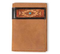 ARIAT Cartera triple con acento rojo suroeste/turquesa, negro envejecido, negro (Aged Black), Classic