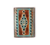 ARIAT Cartera Triple con Contorno Turquesa Southwest, Billetera Porta Tarjetas, Color Marrón, Talla Única