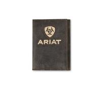 ARIAT Cartera triple de piel auténtica Crazy Horse para hombre