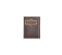 ARIAT Cartera triple de piel con parche de caballo loco para hombre