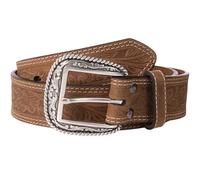 ARIAT Cinturón de cuero con estampado floral para hombre, Marrón medio, 52 (48-50" Waist)