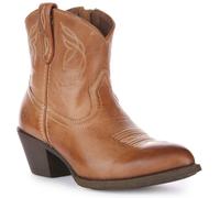 ARIAT Darlin Occidental Grano Completo Mujer Cuero Botas Marrón Tostado GB 5-11