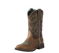 ARIAT Delilah Bota Occidental con Punta Redonda, Botas Vaqueras Mujer, Marrón, 38 EU