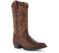 ARIAT Heritage 6 Costuras Piel Punta Redonda Vaquero Hombre Botas En Marrón UK 7