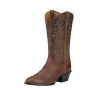 ARIAT Heritage R Toe Western - Botas vaqueras tradicionales para mujer, Marrón desteñido, 40 EU