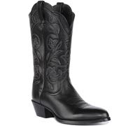 ARIAT Heritage Vaquero Puntera Redonda Grano Completo Cuero Mujer Botas Negro GB