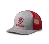 Ariat Men’s Classic Logo Gray and Red Adjustable Hat