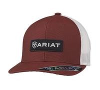 Ariat Men's Cap with Logo Patch, Red | Construcción a presión, cierre ajustable, corona estructurada, adecuada para uso casual occidental