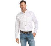 ARIAT Men's MNS Solid Twill FTD LS SHRT White, Large