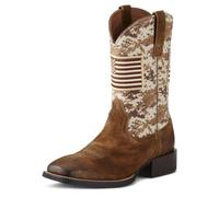 Ariat Men's Sport Patriot Western Cowboy Boot, Antique Mocha Suede, 10 D US