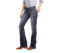 ARIAT R.e.a.l. Mid Rise Straight Leg Jean-dotd Pantalones Vaqueros, Lluvia de Lluvia, 26 S para Mujer