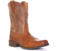 ARIAT Rambler En Punta Cuadrada Vaquero Cuero Botas Marrón Tostado Talla UK 3-8