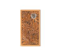 ARIAT Rodeo - Cartera Monedero Billetera con logotipo floral en relieve, nuez moscada, Western