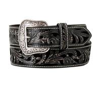 ARIAT Western Belt A1565001 - Cinturón de piel con estampado floral para mujer, color negro, Negro, XL