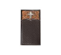 ARIAT Western Wallet A3557244 - Cartera para hombre, diseño de cruz de rodeo, color marrón medio, Marrón medio, Talla única, Antiguo